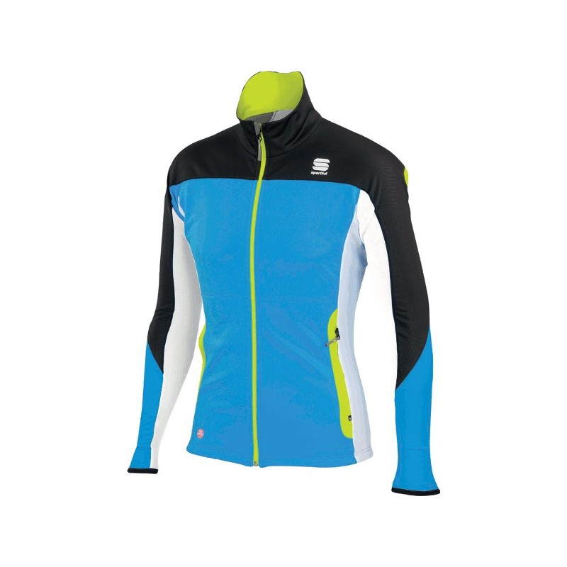 Uppvärmning jacka Sportful Squadra Corse 2 WS Jacket svart-blå-hvit Uppvärmning jacka Sportful Squadra Corse 2 WS Jacket svart-blå-hvit